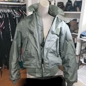 Winter flight jacket, sage green.